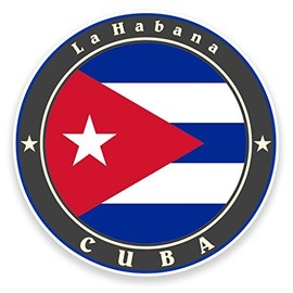 2 x 10cm/100mm Cuba Flag Window Cling Sticker Car Van Campervan Glass #9242