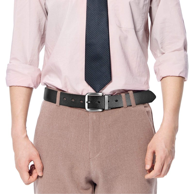 VRLEGEND Men's Leather Belt 110-180 cm Leather Denim Belt Men's