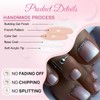 NATOSU 24 Pieces Short Press-on False Toe Nails Square Shape