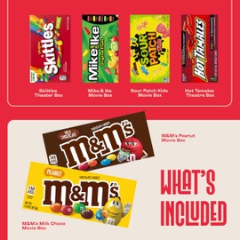 Movie Night Supplies: Candy Variety Pack – Movie Gift Basket Includes Theatre Candy Assortment, Snack Trays, Popcorn Buckets – Date Night Kit & Housewarming Gifts by CraveKraft