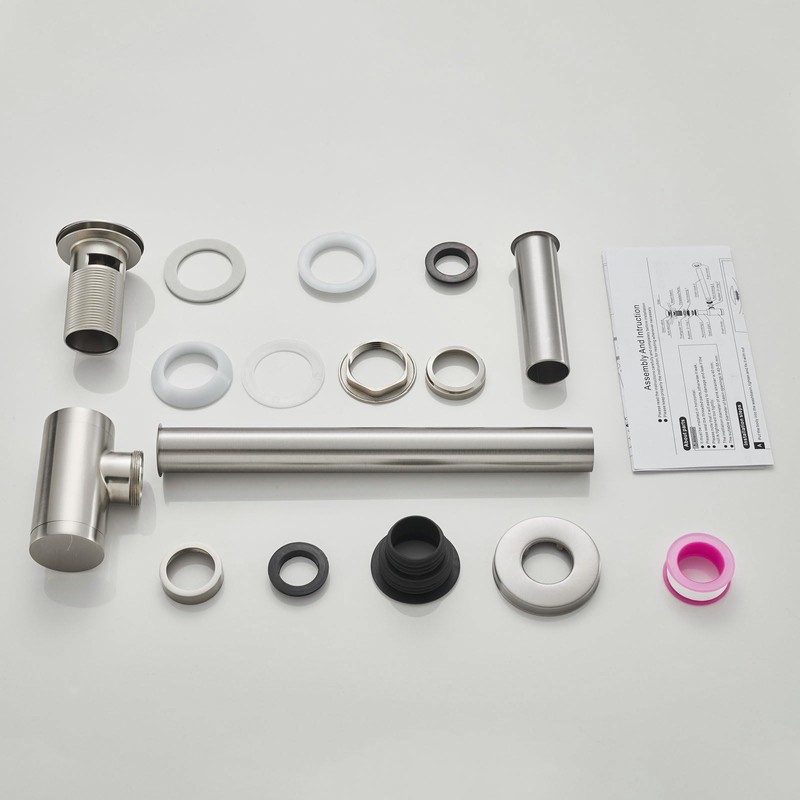 MENATT Bathroom Sink P-Trap Complete Set, Solid Brass 1-1/4 Bottle