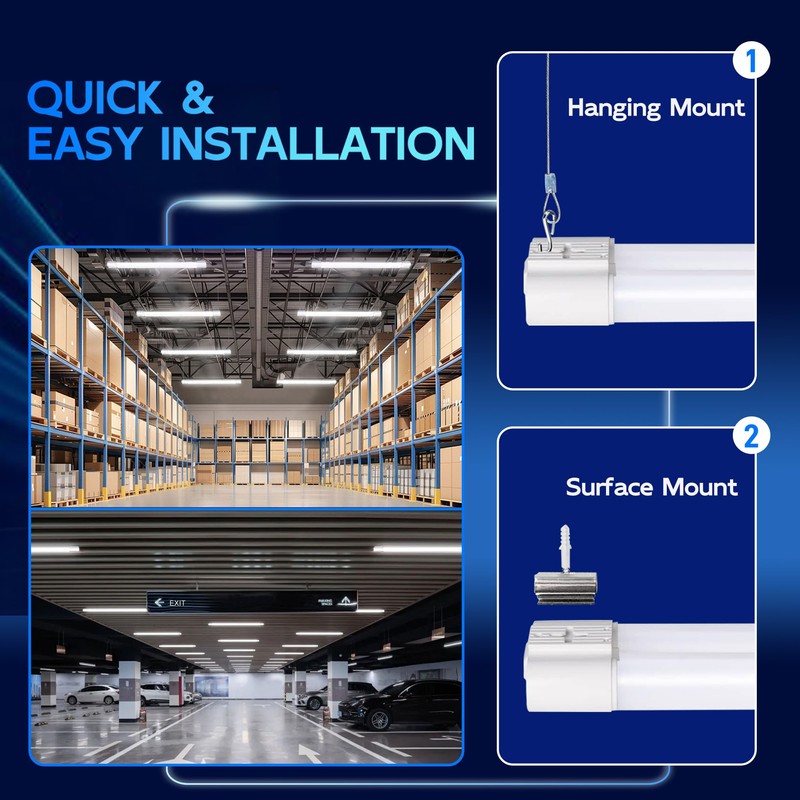 hykolity 6 Pack 4FT Linkable LED Shop Light, Utility Shop