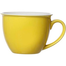 Ritzenhoff & Breker Doppio Jumbotasse, Jumbo Obere, Milchkaffee Obertasse, Ober Tasse, Geschirr, Porzellan, Sonnengelb, 350 ml, 565027, 1 Stück