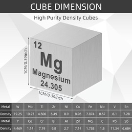 Gisafai 20 Pcs Element Cube Set 0.39 Inches Periodic Table of Elements Pure Tungsten Cube Molybdenum Titanium Copper Iron Niobium Tin Cobalt Suitable for Element Collection Christmas Gift
