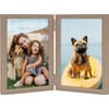 THCASITO 4x6 Double Picture Frame Vertical Wooden Hinged Photo Frame