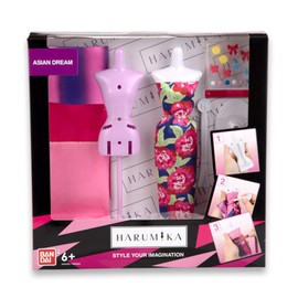 Bandai 40434 Harumika Fashion Design for Kids-Craft Your Own Catwalk Looks with This Creative Kit-Double Torso Set-'Asian Dream' Style Includes Reusable Mannequin, Fabric and Accessories