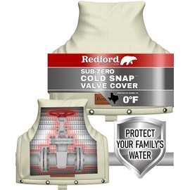 Redford Supply Co. Cold Snap (0°F) Backflow Preventer Insulation Cover, 14"W x 13"H, Pipe Insulation, Water Sprinkler Covers for Outside, Sprinkler Backflow Cover for Winter, Well Pump Bag (Beige)