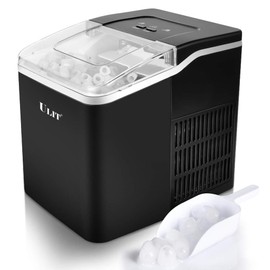 ULIT Portable Ice Maker,Ice Maker Machine for Countertop, Self-Cleaning Function Ice Cube Maker,Make 26 lbs Ice in 24 hrs, 9 Ice Cubes Ready in 8 Minutes,with Ice Scoop and Basket(Black)