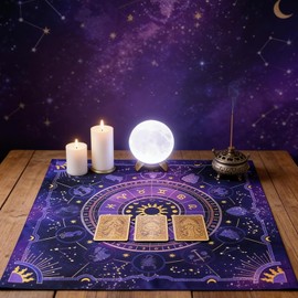 Vwejofff Purple Tarot Altar Cloth Short Plush Laser Cut Edge for Divination, Spiritual Reading, and Witchcraft Supplies - Mystical Fortune Telling Mat