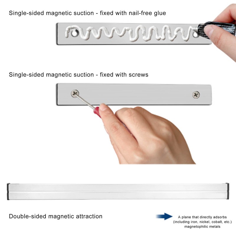 Magnetic Tool Holder 2 Sided Heavy Duty Kitchen Knives Storage