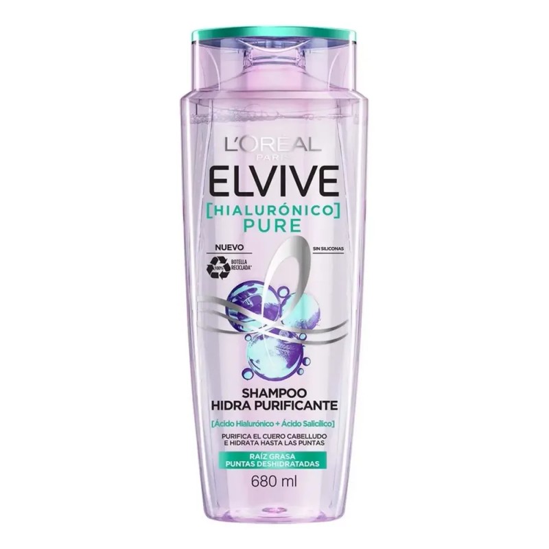 Shampoo Elvive Hialurónico Pure 680 Ml