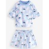 NEXT Stitch Cotton Short Pyjamas Pack of 2, Blue/Ecru