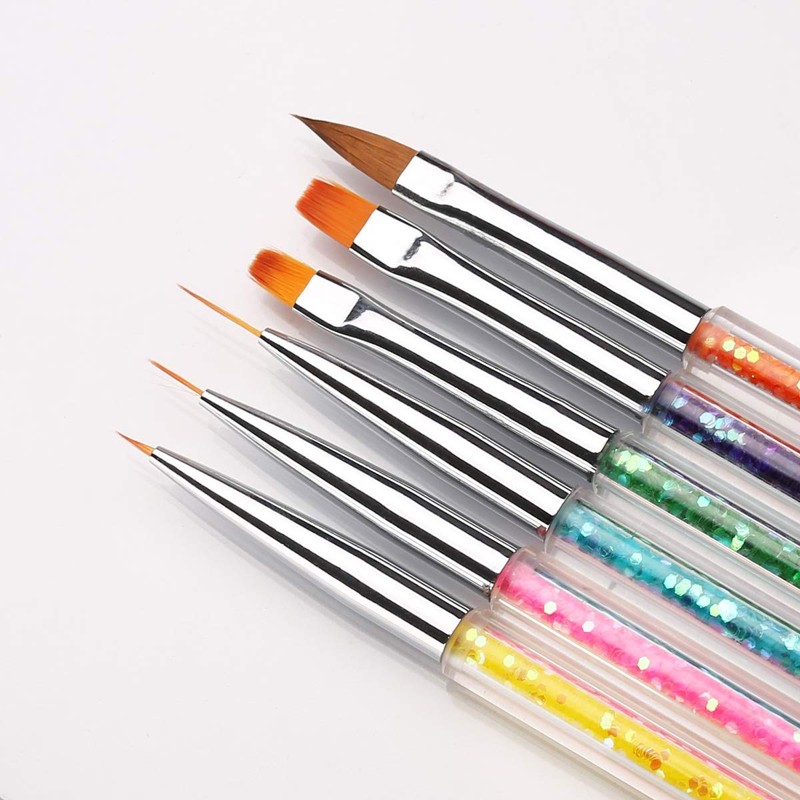 iminoo 6PCS Nail Art Brushes,Double Ended Nail Liner Brush Dotting