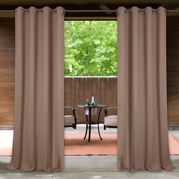 StangH Outdoor Curtains Waterproof - Thick Fabric Light Blocking Blackout