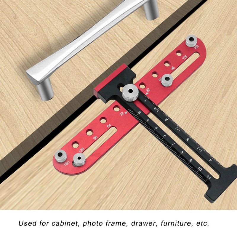 Handle Hole Drill Guide 4mm Cabinet Handle Jig Aluminum Alloy