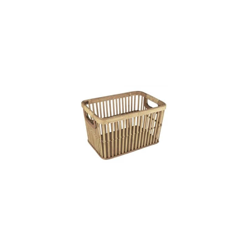 IB Laursen Basket with Handles Open Wicker Bamboo - W: