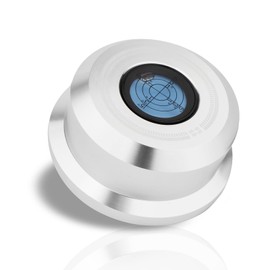 Monosadio 3 in 1 Record Stabilizer Weight 50Hz Audiophile 320G Aluminum Turntable Weight With High-Precision Bubble Level for Vinyl LP Record Player Disc (Silver)