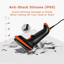 Tera 1D 2D QR Wired Barcode Scanner USB 2.0 Wired Barcode Scanner CMOS Barcode Reader for Screen with Mount/Stand, D5100Y-Z