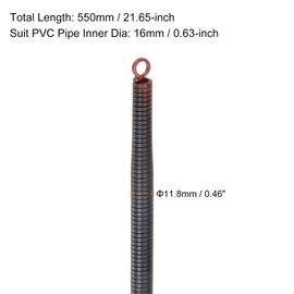 sourcing map PVC Spring Bender 11.8mm OD 550mm Long Bending Spring Conduit PVC Spring Bender Pipe Bending Spring for PVC Pipe Bending Devices in Home Hydropower, Red