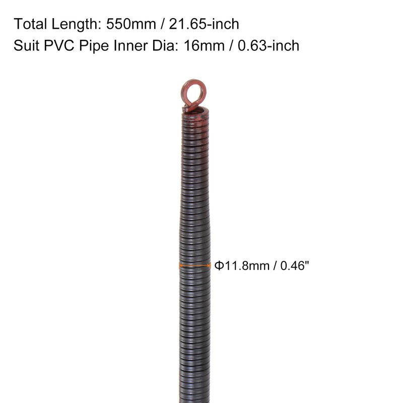 sourcing map PVC Spring Bender 11.8mm OD 550mm Long Bending