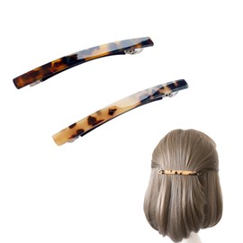 2 Stück körpernahe französische Haarspangen für Damen, Schildpatt-Clips für dünnes und dickes Haar, langes Auto-Clip-Set für Mädchen