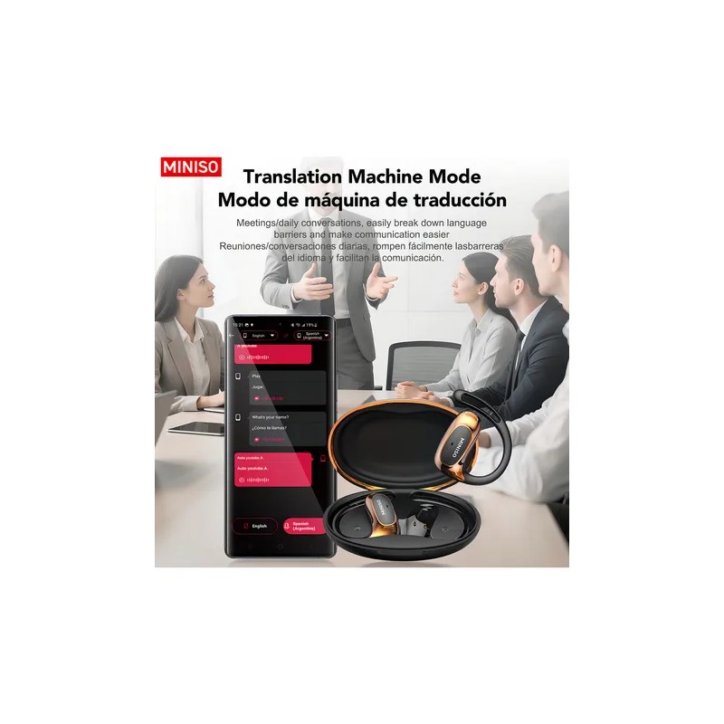 Audifonos Miniso Ms202 Ai Audifonos Traductores Bluetooth 6.0 Ipx5 Resistente