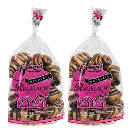 Green's Bakery Chocolate Rugelach Croissant, 2 Pack 14 oz. Fresh Bakery Food, Breakfast Pastery, Dairy and Nut Free, OK Certified Kosher and Pareve, Delicious Croissant for Holidays, Birthdays and Parties