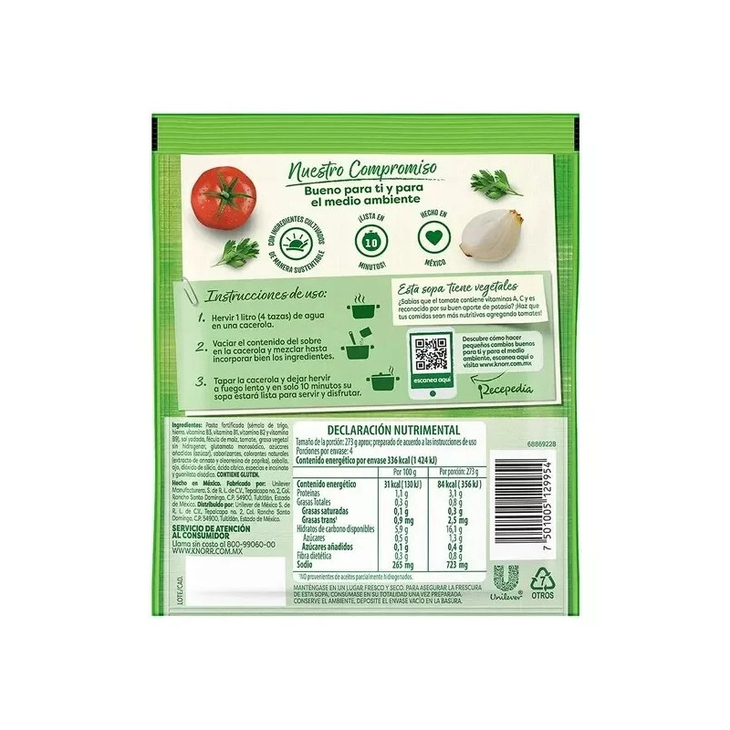 Knorr 12 Pack Knorr, Sopa De Letras Knorr 95g. Sabor