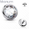 Unbranded 4 Pcs Bezel CZ Set Flat Dome Bottom Implant