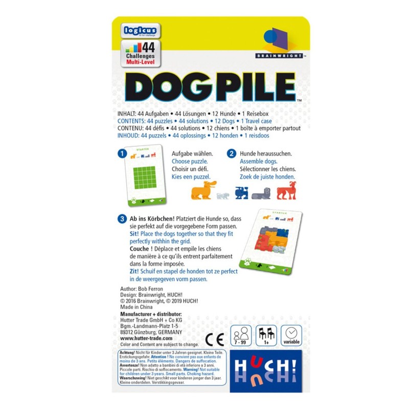 Huch & Friends 880598 Dog Pile Logic Game, Multi-Coloured