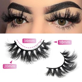 False Eyelashes 20mm Faux 3D Mink Lashes Natural Look Cat Eye Dramatic Strip Lashes 20 Pairs Pack by INSPEAUTY