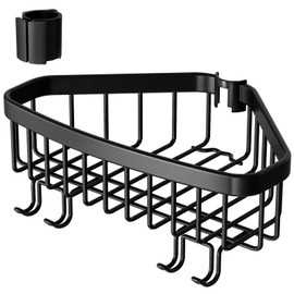 Fits Corner Shower Caddy Tension Pole Only: 1 Pack Stainless Steel Waterproof Bathroom Storage Basket - Large Size 8.1" D x 9.5" W x 3.6" H