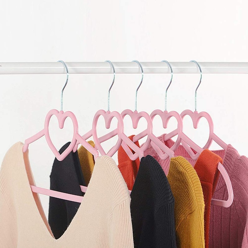 No-Slip Velvet Plastic Hangers,Pink(20Pack) for Coat Jackets, Pants, and Dress