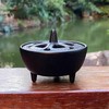 MUNEFE Iron Incense Burner, Black Iron Lotusly Shape Incense Pot,