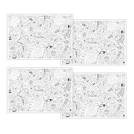 Creative Pack of 4 Colouring Paper Tablecloths – First Day of School, Small Paper Tablecloth for Colouring, Colouring Pictures School Child, Gift Idea or Great Children's Activity for School, Mal Me