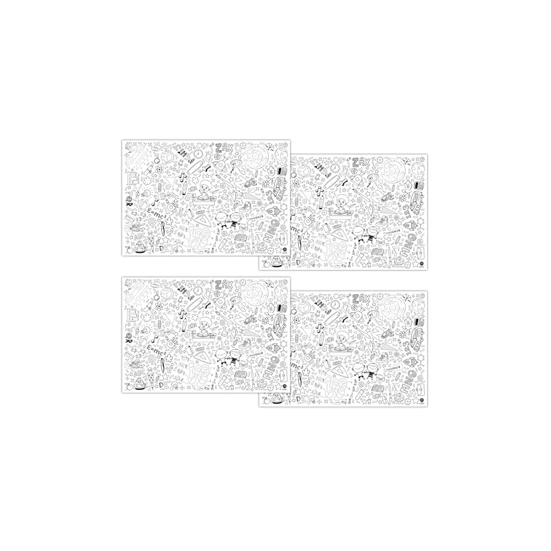 Creative Pack of 4 Colouring Paper Tablecloths – First Day