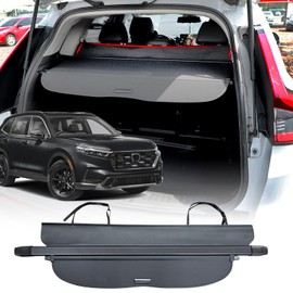Volcaner Cargo Cover for Honda CRV 2023 2024 2025 Accessories,【Extra Cover,Leather】 for 2023-2025 Honda CR-V (Include Hybrid) Retractable Trunk Cover Security Shade Shield with Extra Cover