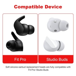 Eartips Compatible with Fit Pro Studio Buds Headphones,3 Pairs, Soft Silicon Earbuds Tips Replacement Ear Tips (Red)