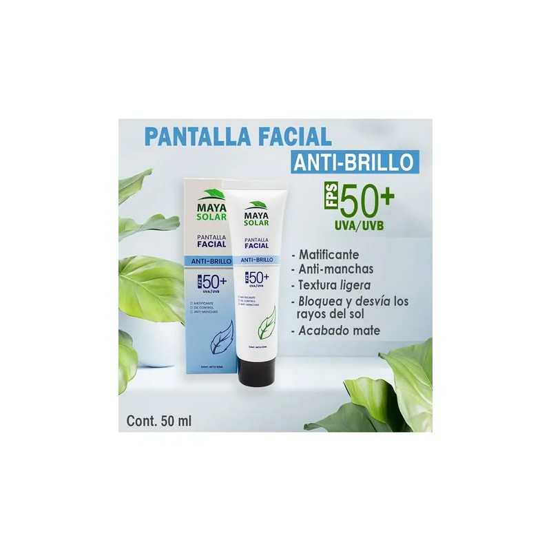 Protector Solar Facial Mineral Maya Solar Anti Brillo 50ml