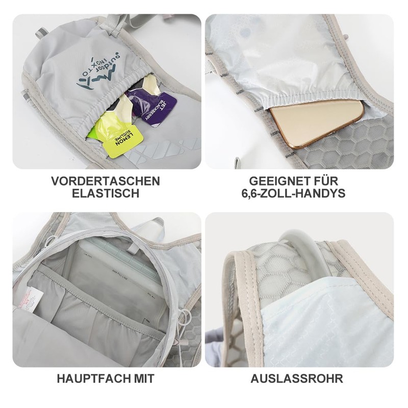 INOXTO Running Backpack, 5L Lightweight Hydration Bag, Suitable for Outdoor