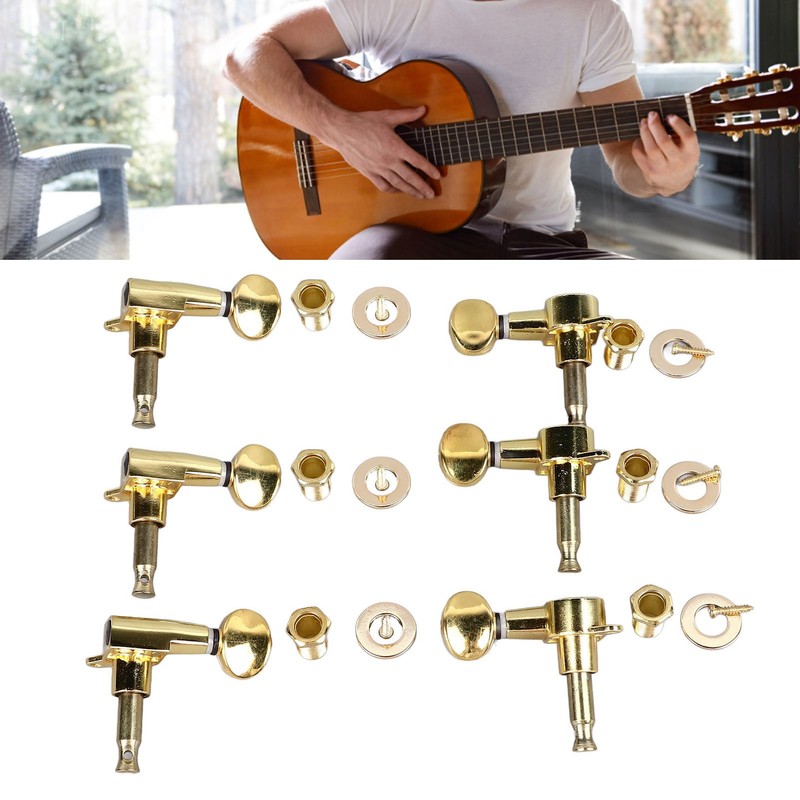 6Pcs Full Closed Guitar Tuning Key Accurate Fast Operation Stable