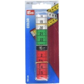 Prym Maßband Color 150 cm/cm, Poly-Fiber-Gewebe, gelb, farbige Dezimeter-Zonen