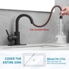 Black Bathroom Sink Faucet with Pull Out Sprayer for 1