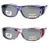 2 Pair Polarized Fit Over Oval Rectangular Sunglasses -8866JP2- Purple/Floral