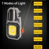 BY-J Cob Mini Flashlight Keychain Light, 500 Lumens Bright Rechargeable,