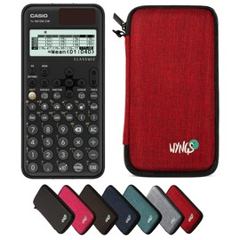 CALCUSO Economy Pack: Casio FX-991DE CW ClassWiz Technical Scientific Calculator and WYNGS Protective Case in Red