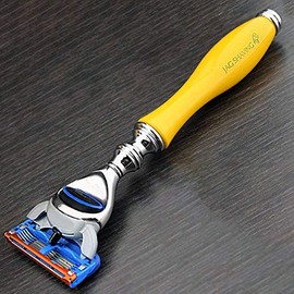 Jag Shaving Luxury Yellow 5 Edge Razor Beard and Moustache Razor for Men