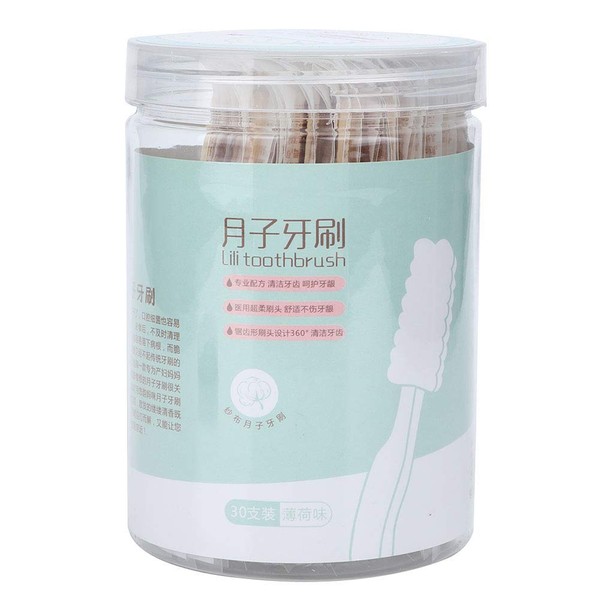 30pcs Maternity Disposable Toothbrush, Pregnant Soft Oral Care Toothbrush, Non-Slip Bamboo Handle, Easy to Use (How)