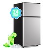 DEMULLER Mini Fridge with Freezer, 2.4 Cu.Ft Personal Refrigerator Only
