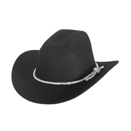 JERRCHEEZUNA Womens Rhinestone Cowgirl Cowboy Hat Wide Brim Diamond-Glitter-Western-Cowboy Hat Bling Cowgirl Hat for Women